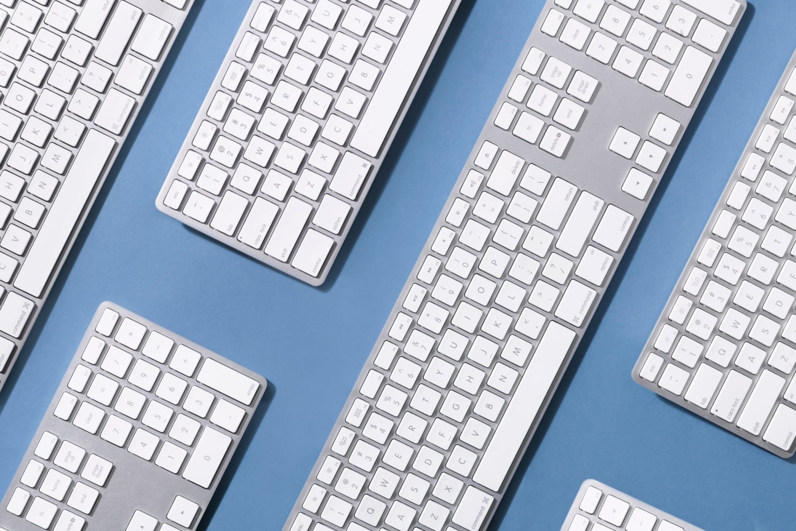 keyboards-on-blue-surface