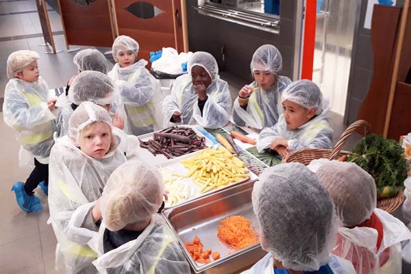 Visite de la cuisine par les élèves de l’école l’Ange Gardien