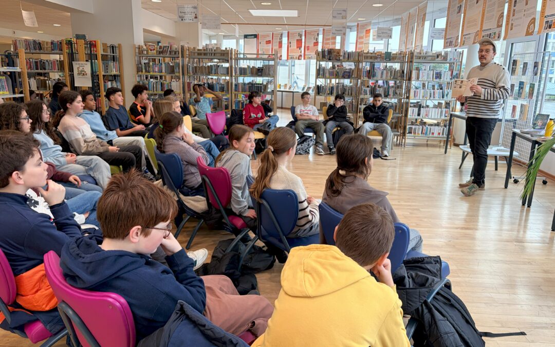 Intervention de Tom Lévêque, auteur, auprès des élèves de 5e.